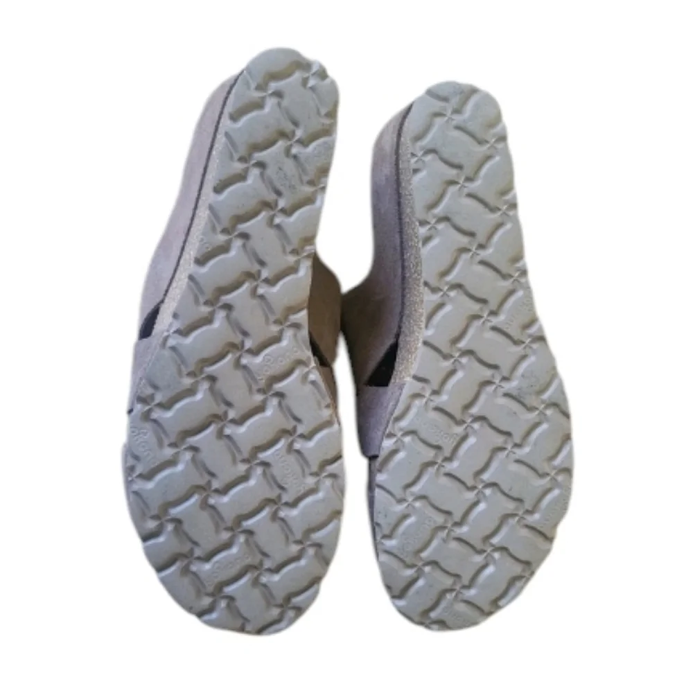 Yokono Cork Wedge Suede Slide Sandal In Taupe Made In Spain Size 9